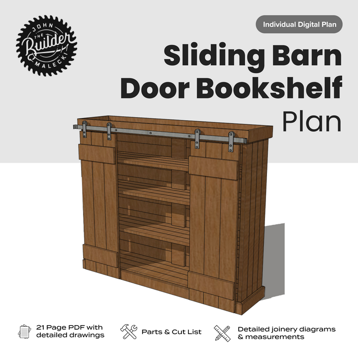 Sliding “Barn Door” Bookshelf Plan