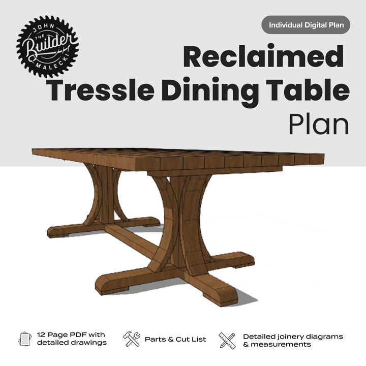 Reclaimed Tressle Dining Table Plan