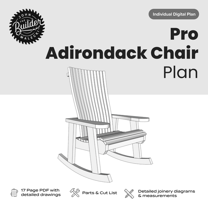 This Pro level Adirondack Chair Plan is my version of an Adirondack Rocking Chair. With a curved back, i built this very large and beefy to fit a big man like myself!&nbsp;