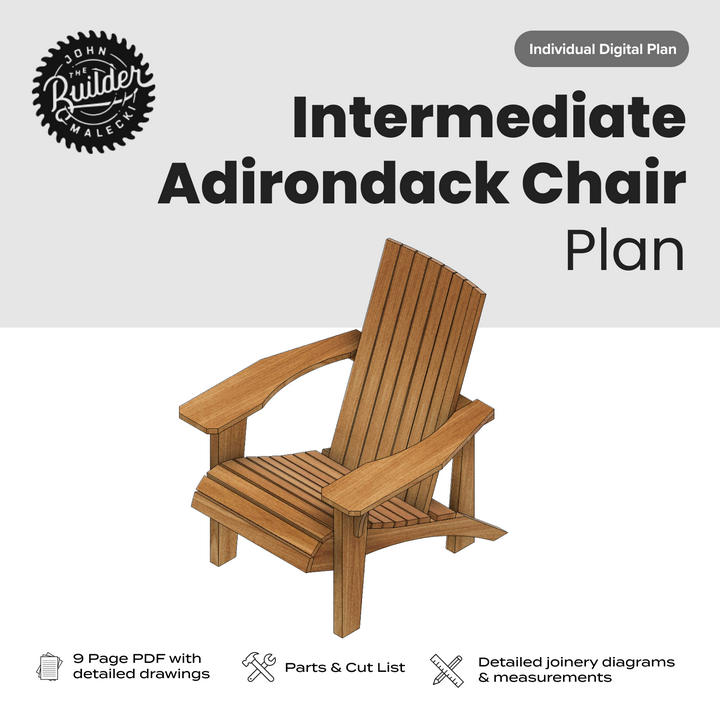 This Intermediate Level, DIY Adirondack Chair Plan is a project that most woodworkers tackle early in their career, and come back to it often. This plan has some subtle creative style twists.
&nbsp;