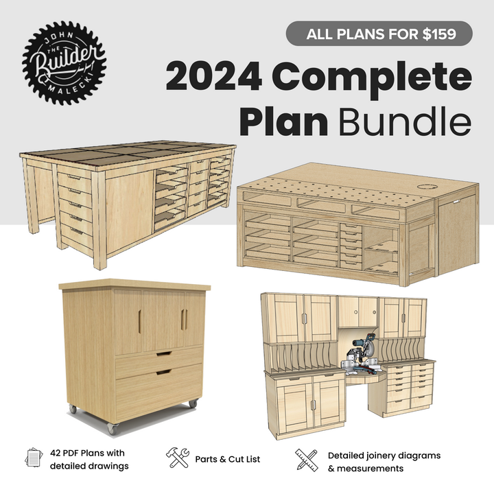 Router Table&nbsp;Plans
Workbench&nbsp;Plans
Work Shop Plans
Storage/Cabinet&nbsp;Plans
Furniture/Outdoor Plans
Stop losing time with the hassle of trying to create your own plan and cut lists. Grab this bundle and start building today!&nbsp;&nbsp;