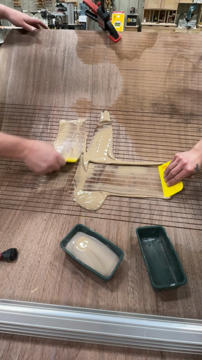 Gluing up Bent Slab